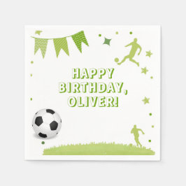 Guardanapo De Papel Festa de aniversário de Futebol Verde Decodificaçõ
