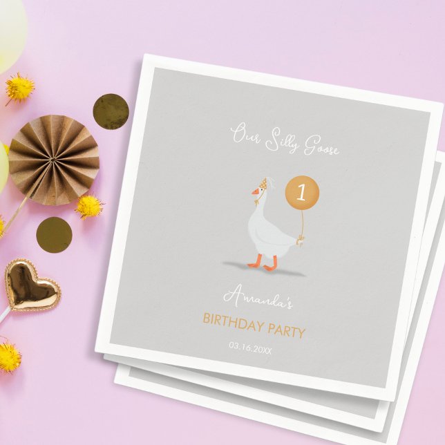 Guardanapo De Papel Festa de aniversário de ganso de Bobo doce de Cinz (Criador carregado)