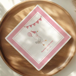 Guardanapo De Papel Festa de aniversário de Garota Rosa bobo