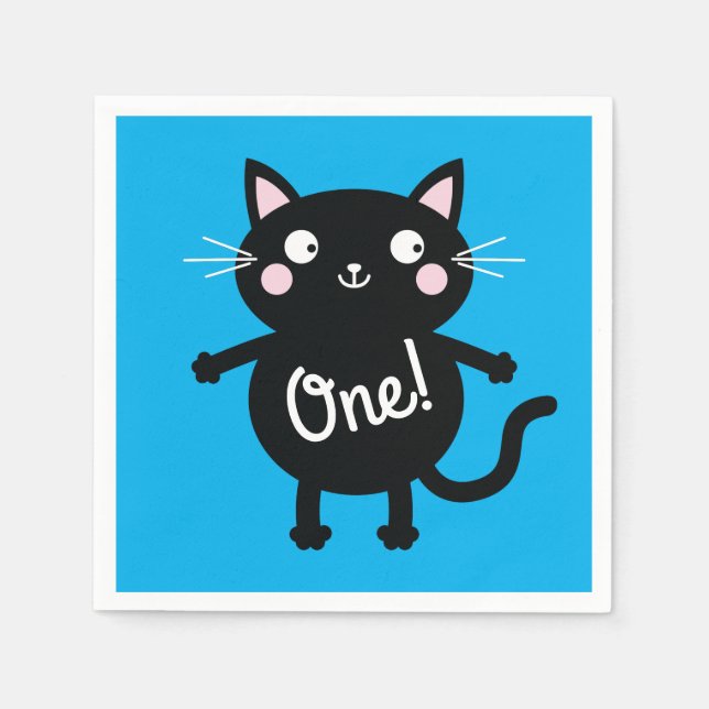 Guardanapo De Papel Festa de aniversário de gatos (Frente)