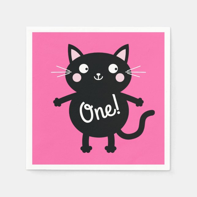 Guardanapo De Papel Festa de aniversário de gatos (Frente)