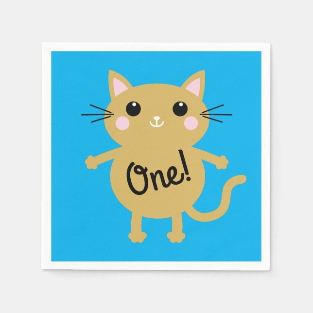 Guardanapo De Papel Festa de aniversário de gatos (Frente)