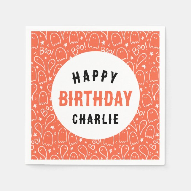 Guardanapo De Papel Festa de aniversário de Halloween para Crianças Pe (Frente)