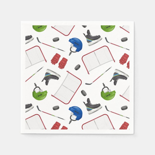 Guardanapo De Papel Festa de aniversário de Hóquei em Gelo (Frente)