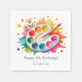 Guardanapo De Papel Festa de aniversário de Idade da Paleta de Arte de