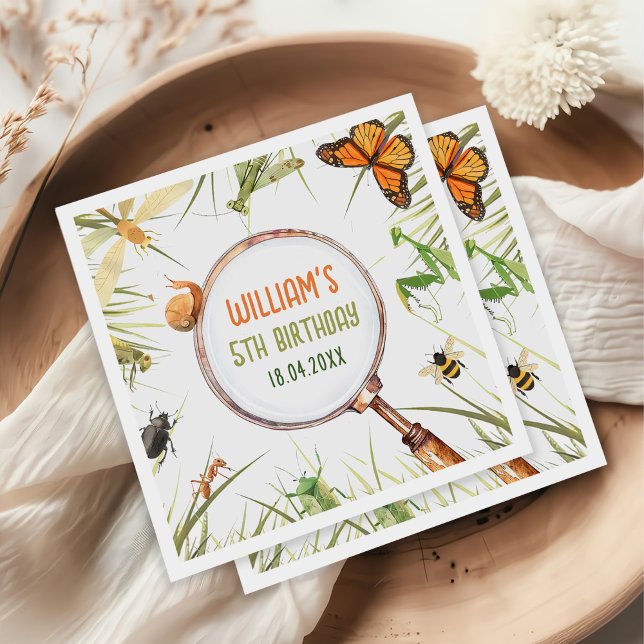 Guardanapo De Papel Festa de Aniversário de Insetos da Natureza (Criador carregado)