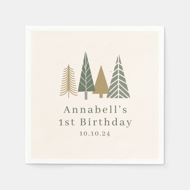 Guardanapo De Papel Festa de aniversário de inverno (Frente)