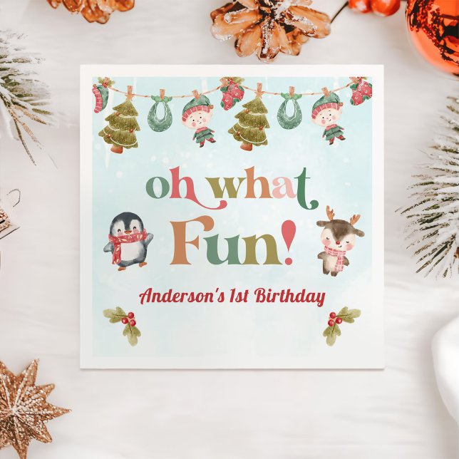 Guardanapo De Papel Festa de aniversário de inverno de Natal (Criador carregado)