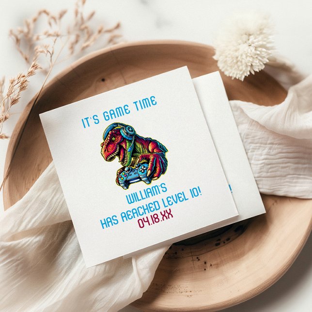 Guardanapo De Papel Festa de aniversário de Jogos Dinossauros (Criador carregado)