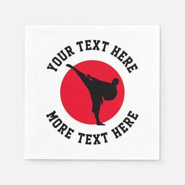 Guardanapo De Papel Festa de aniversário de karatê de criança de artes (Frente)