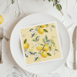 Guardanapo De Papel Festa de aniversário de limões de aquarelas