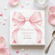 Festa de Aniversário de Menina com Laço Rosa Charm