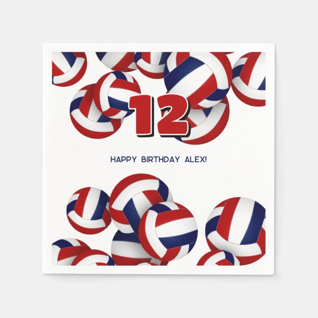 Guardanapo De Papel festa de aniversario de meninas dos rapazes do vul (Frente)