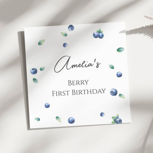 Guardanapo De Papel Festa de aniversário de mirtilo Berry Sweet Waterc (Criador carregado)