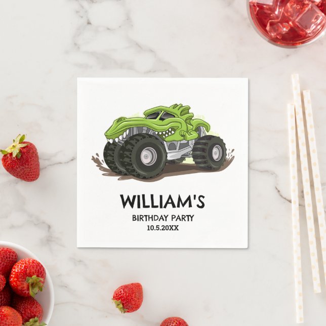 Guardanapo De Papel Festa de Aniversário de Monster Truck Minimal Aniv (Insitu)