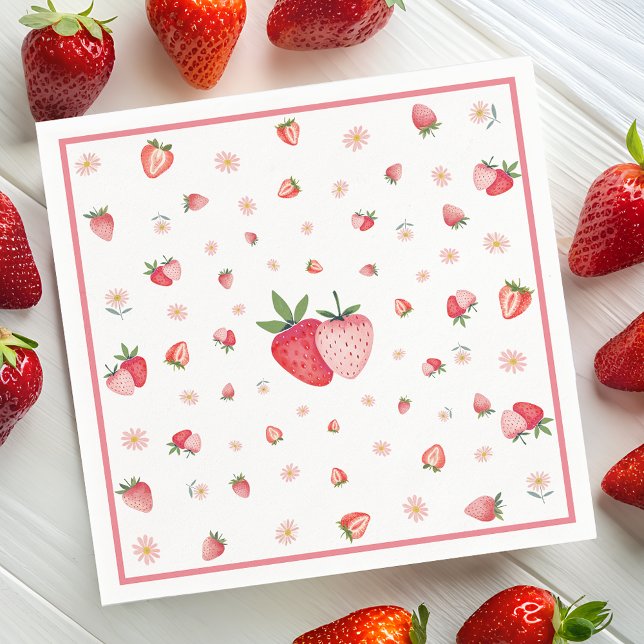 Guardanapo De Papel Festa de aniversário de morango Berry Sweet (Criador carregado)