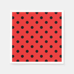 Guardanapo De Papel Festa de aniversário de padrão Ladybug vermelho e