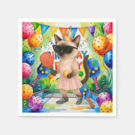 Guardanapo De Papel Festa de aniversário de picleball temático para am