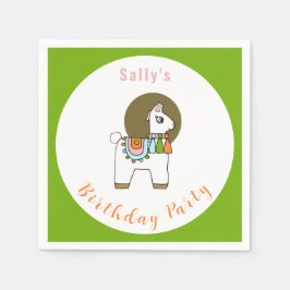 Guardanapo De Papel Festa de aniversário de pinata lama festiva