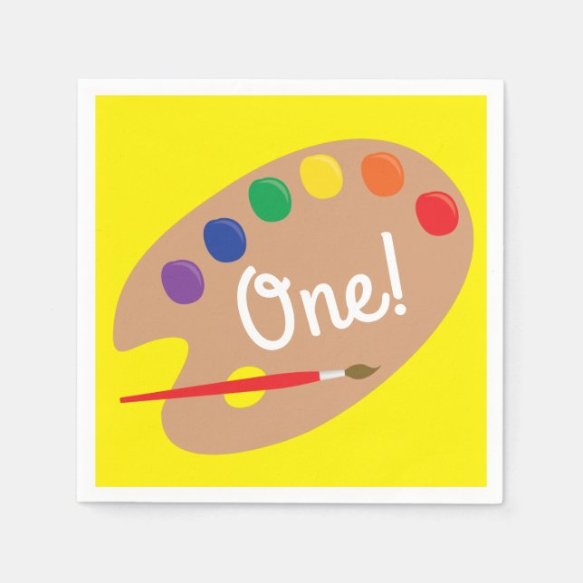 Guardanapo De Papel Festa de aniversário de Pintura, Criança Cuta (Frente)