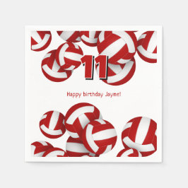 Guardanapo De Papel festa de aniversário de rapazes do Volleyball Verm