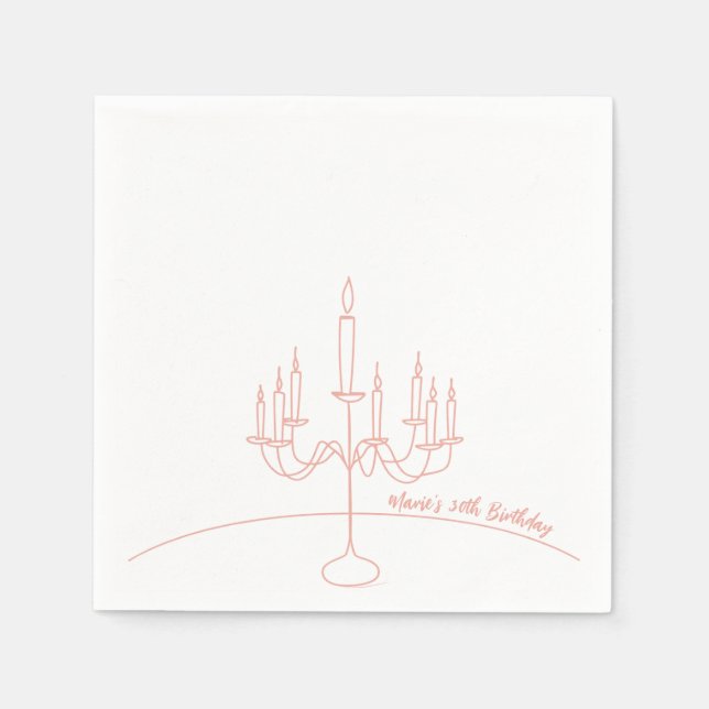 Guardanapo De Papel Festa de aniversário de Renascença Suave do Rococo (Frente)