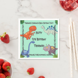 Guardanapo De Papel Festa de aniversário de Rock dos Dinossauros