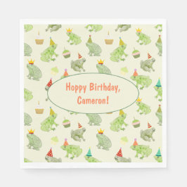 Guardanapo De Papel Festa de aniversário de Sapo de Aquarela