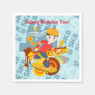 Guardanapo De Papel festa de aniversário de skate grafite