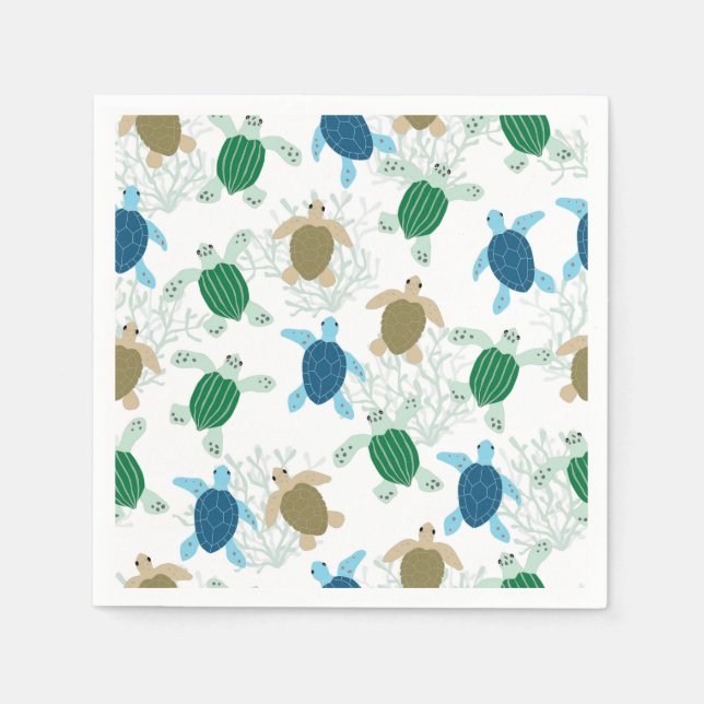 Guardanapo De Papel Festa de aniversário de Tartaruga (Frente)