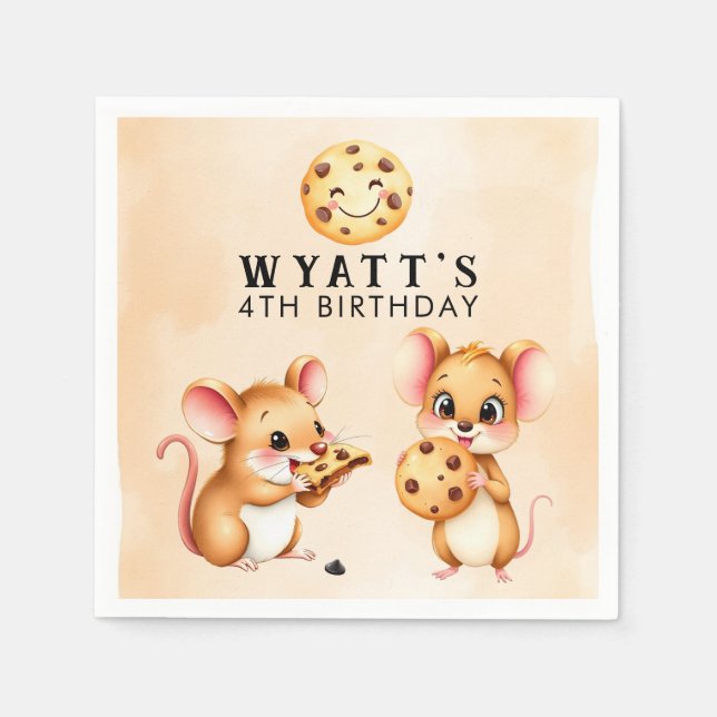 Guardanapo De Papel Festa de aniversário de Tema do Mouse e Cookie (Frente)