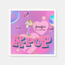 Guardanapo De Papel Festa de aniversário de Tema do Pop da Estrela do