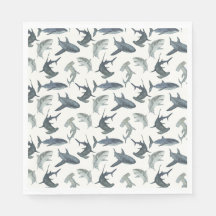Festa de aniversário de tubarão Napkins | Tubarões
