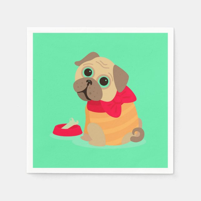 Guardanapo De Papel Festa de aniversário de uma menina de cachorrinho (Frente)