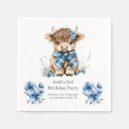 Guardanapo De Papel Festa de aniversário de Vaca Azul