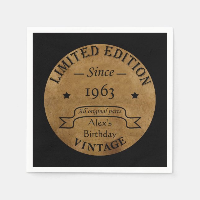 Guardanapo De Papel Festa de aniversário de vinheta personalizada (Frente)