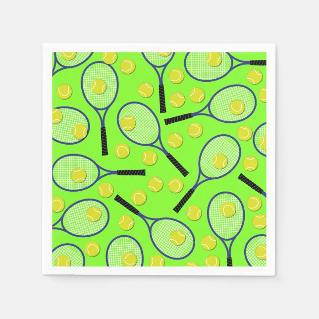 Guardanapo De Papel Festa de aniversário desportiva tênis (Frente)
