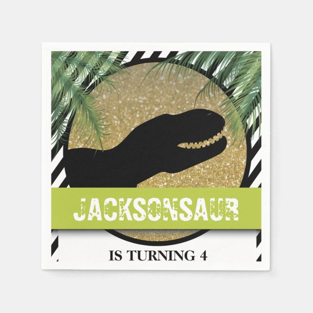 Guardanapo De Papel Festa de aniversário Dinossauros Strike (Frente)