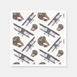 Guardanapo De Papel Festa de aniversário do avião Vintage