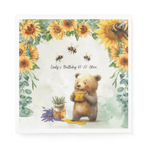 Festa de aniversário do Bear de Mel Napkins