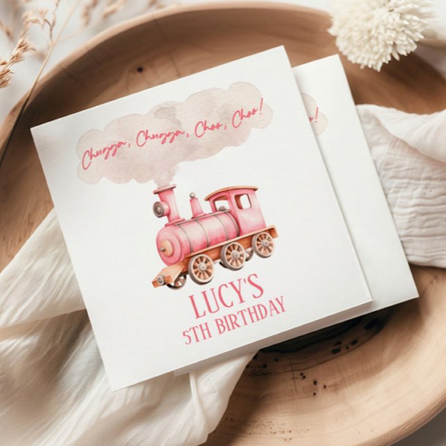 Guardanapo De Papel Festa de aniversário do comboio picado Choo Choo (Criador carregado)