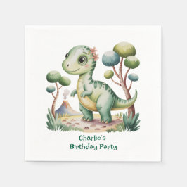 Guardanapo De Papel Festa de aniversário do Dinossaur Adventure Boy