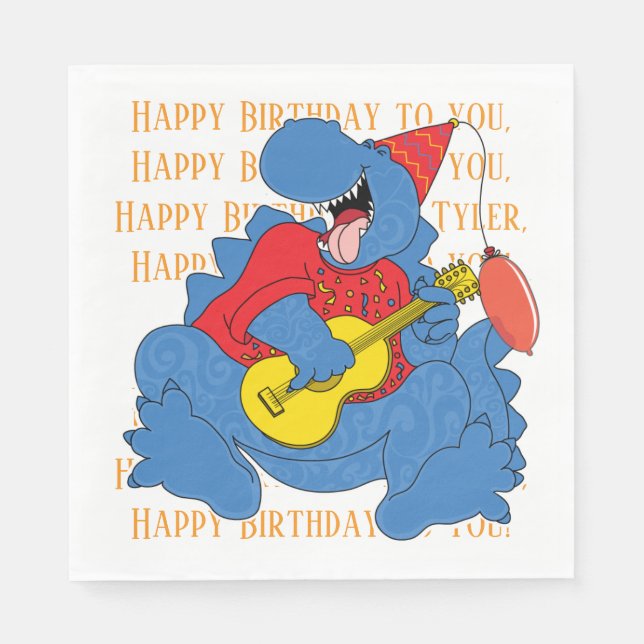 Guardanapo De Papel Festa de aniversário do dinossauro (Frente)