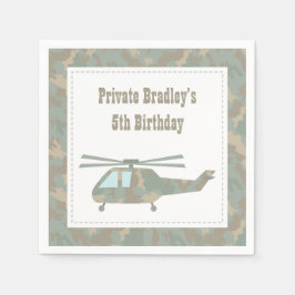 Guardanapo De Papel Festa de aniversário do Exército Helicóptero Camo