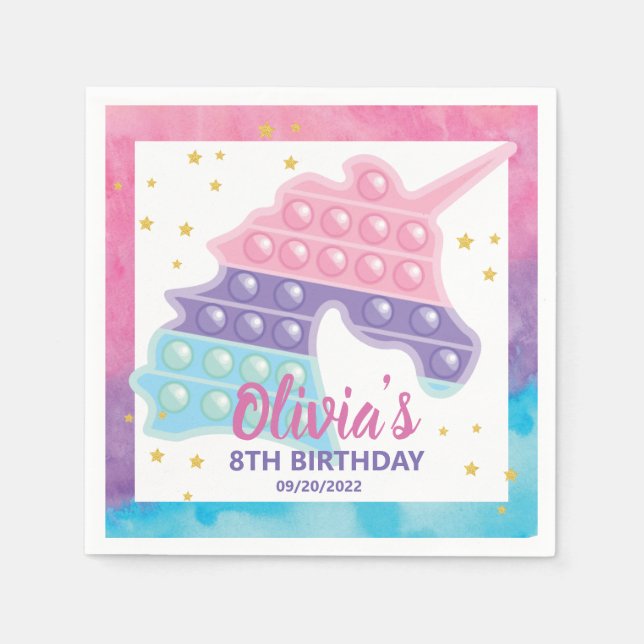 Guardanapo De Papel Festa de aniversário do Fidget de pop (Frente)