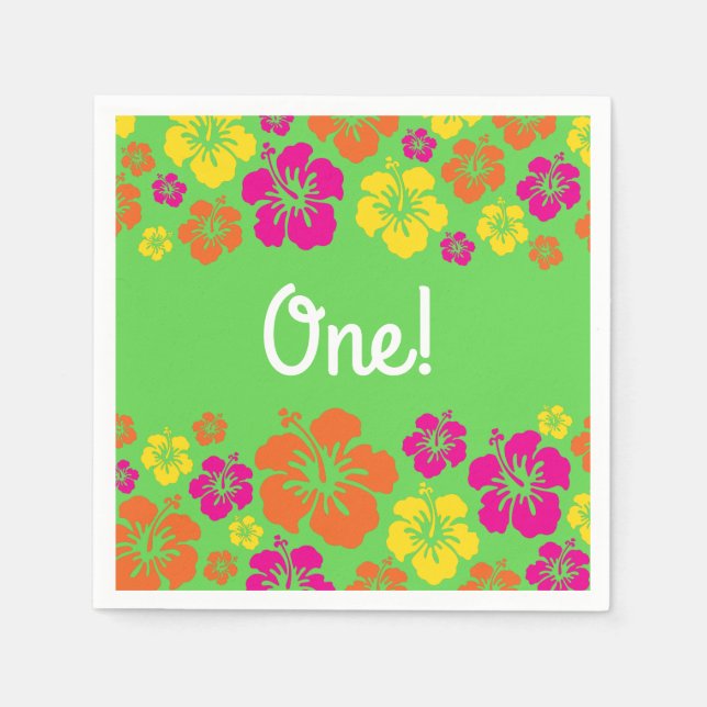 Guardanapo De Papel Festa de aniversário do Havaí Luau Kid (Frente)