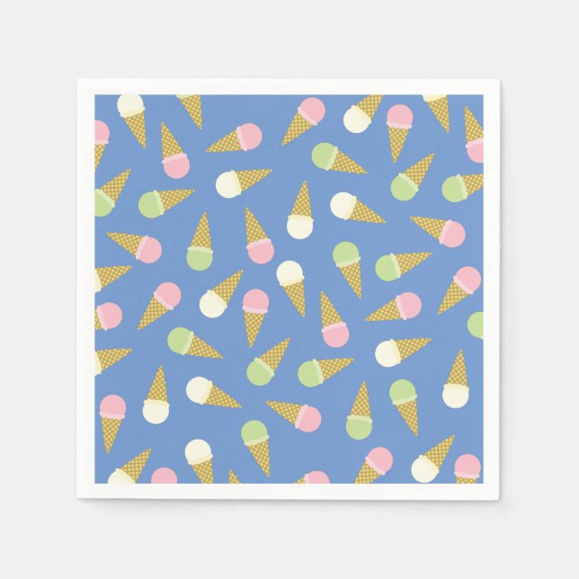 Guardanapo De Papel Festa de aniversário do sorvete (Frente)