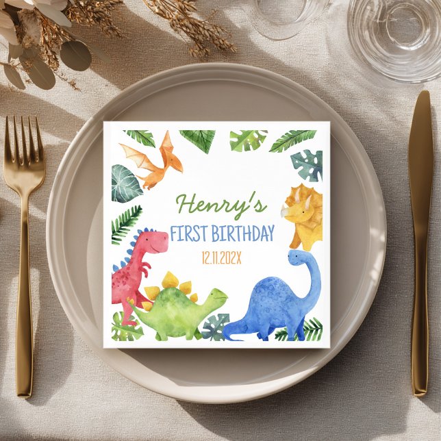 Guardanapo De Papel Festa de aniversário dos dinossauros (Criador carregado)
