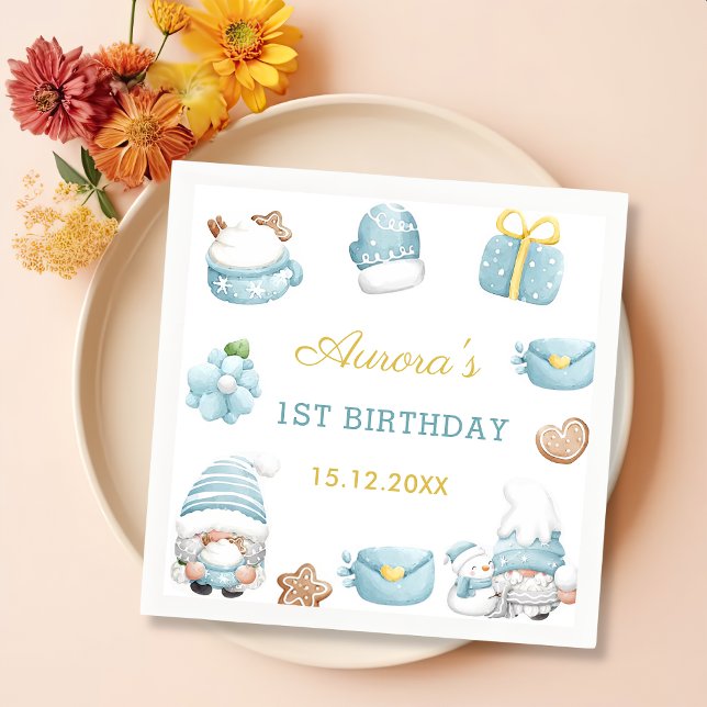 Guardanapo De Papel Festa de aniversário dos Gnomos de Natal Napkins (Criador carregado)