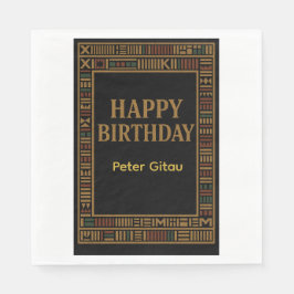 Guardanapo De Papel Festa de aniversário Dourada africana Kente Napkin